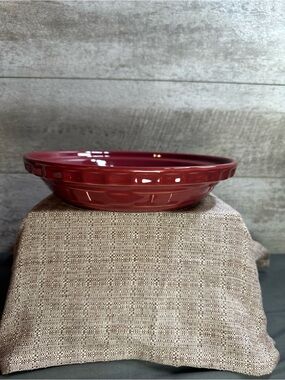 Longaberger Woven Traditions 10" Pie Baking Plate Dish Paprika Red